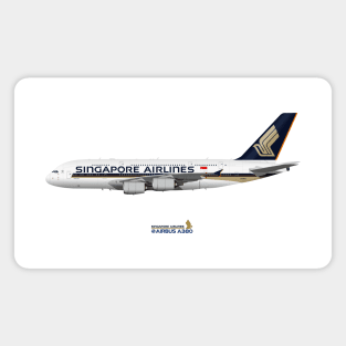 Illustration of Singapore Airlines Airbus A380 Magnet